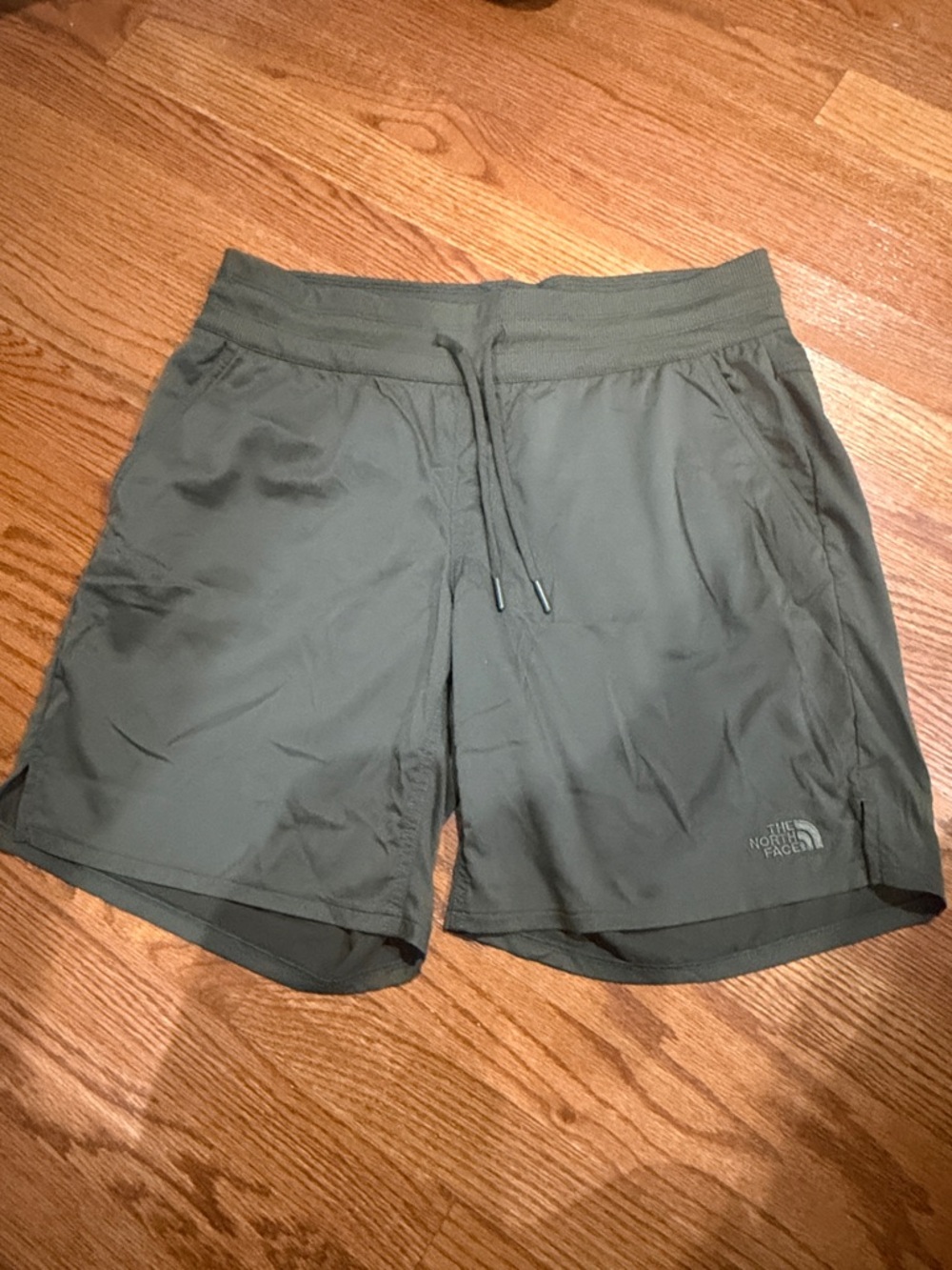 The North Face Women’s Olive Drawstring Athletic Shorts.  Medium